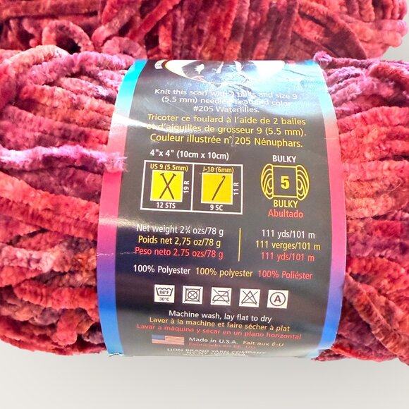 Lion Brand Suede Prints Bulky Yarn 100% Polyester Lot of 4 Skeins - Picture 2 of 3